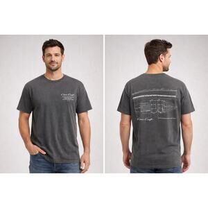Chris-Craft Boat Blueprint Graphic Tee Malibu Shirts Gray Vintage Style Tee 2XL